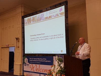 Eran Macover CEO of the company lectured at the exhibition on safety solutions in the process industry, 26/06/2017